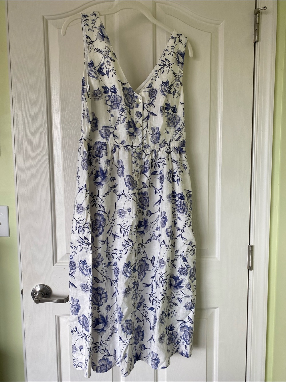 Cynthia Rowley White Midi Dress with Blue Floral Print